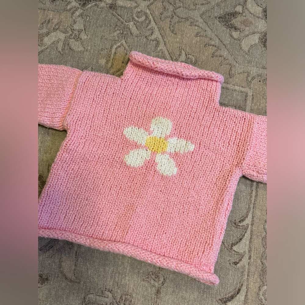 Hand Knit Toddler Daisy Turtleneck 12 Months